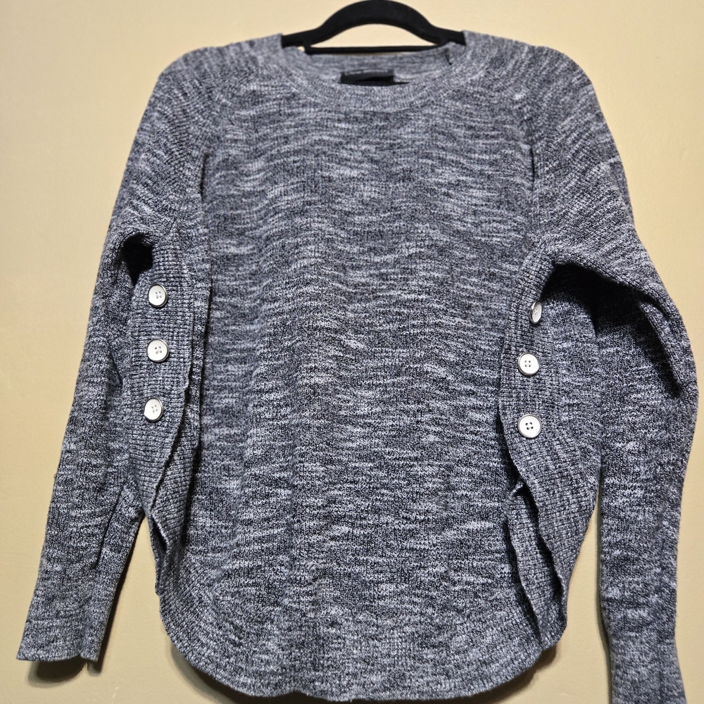 Gray Button-Detail Women's Sweater